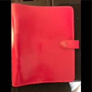 Red patent leather Filofax A5